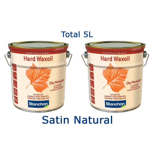 Blanchon HARD WAXOIL (hardwax) 5 ltr (two 2.5 ltr cans) SATIN NATURAL 07721112 (BL)